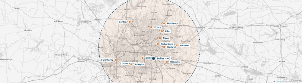 Houston and North Texas service area