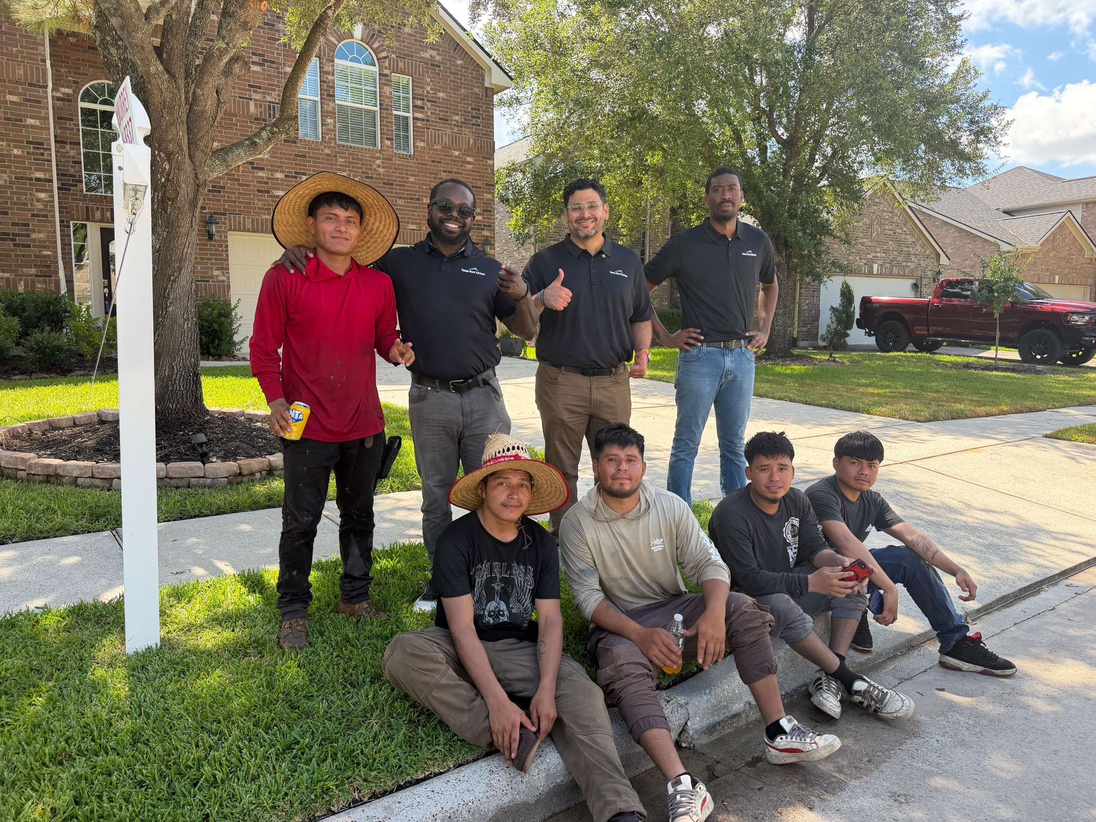 Texas Roof Advisor crew at a residential roofing project